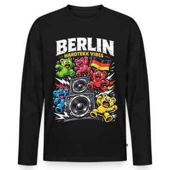 Berlin Hardtekk Tekke East Germany - Men's Premium Organic Long Sleeve Shirt - black - Front - Nico (187cm)