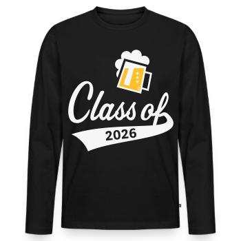 Promotion 2026 (Promotion diplômée / Bière / 2C NEG) - T-shirt manches longues Premium bio Homme - noir - Devant - Nico (187cm)