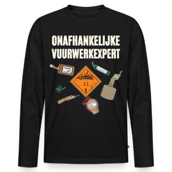 Onafhankelijke Vuurwerkexpert - T-shirt manches longues Premium bio Homme - noir - Devant - Nico (187cm)