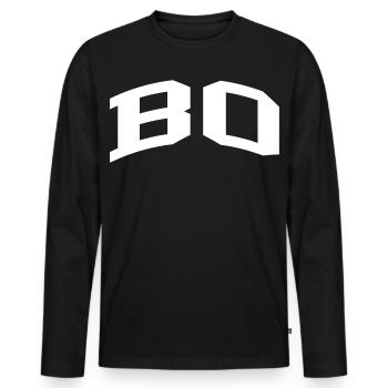 Bo - Men's Premium Organic Long Sleeve Shirt - black - Front - Nico (187cm)