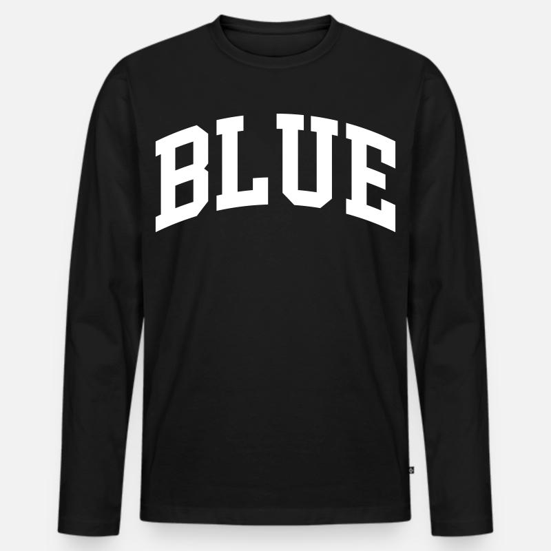 Blue - Männer Premium Bio Langarmshirt - Schwarz