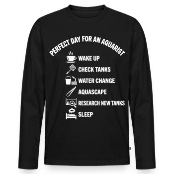Aquarium Day For An Aquarist Fish Tank - Men's Premium Organic Long Sleeve Shirt - black - Front - Nico (187cm)