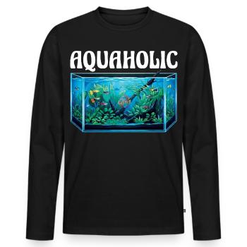 Aquarium Aquaholic Fish Tank Lover - Men's Premium Organic Long Sleeve Shirt - black - Front - Nico (187cm)