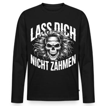 Ne te laisse pas apprivoiser le design de crânes - T-shirt manches longues Premium bio Homme - noir - Devant - Nico (187cm)