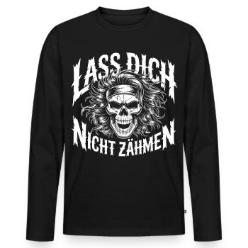 Ne te laisse pas apprivoiser le design de crânes - T-shirt manches longues Premium bio Homme - noir - Devant - Nico (187cm)