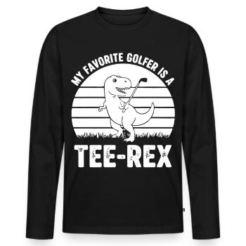 Mon golfeur préféré est un Tee-Rex - T-shirt manches longues Premium bio Homme - noir - Devant - Nico (187cm)