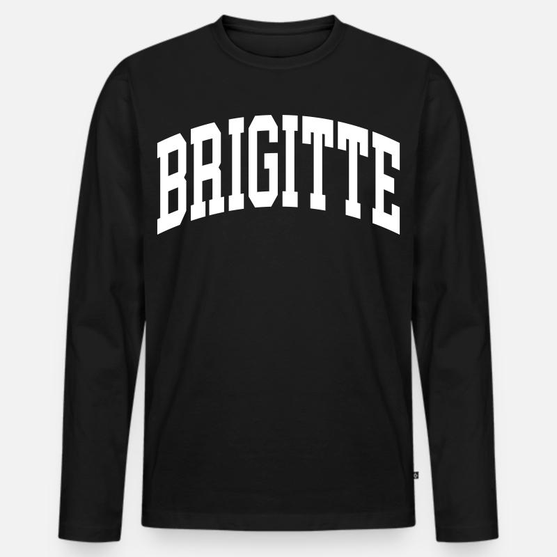 Brigitte - Männer Premium Bio Langarmshirt - Schwarz