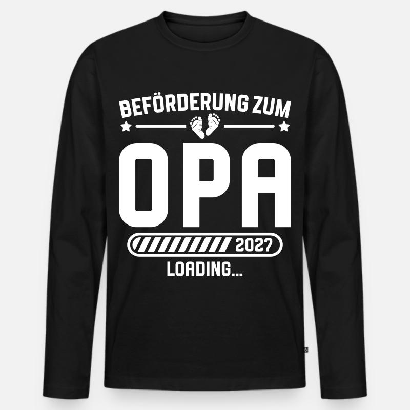 Werdender Opa 2027 Beförderung Schwangerschaft - Männer Premium Bio Langarmshirt - Schwarz