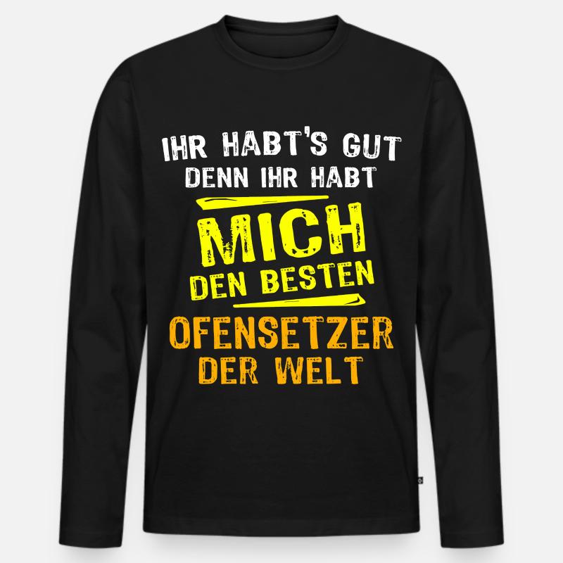 Ofensetzer Geschenk - Männer Premium Bio Langarmshirt - Schwarz