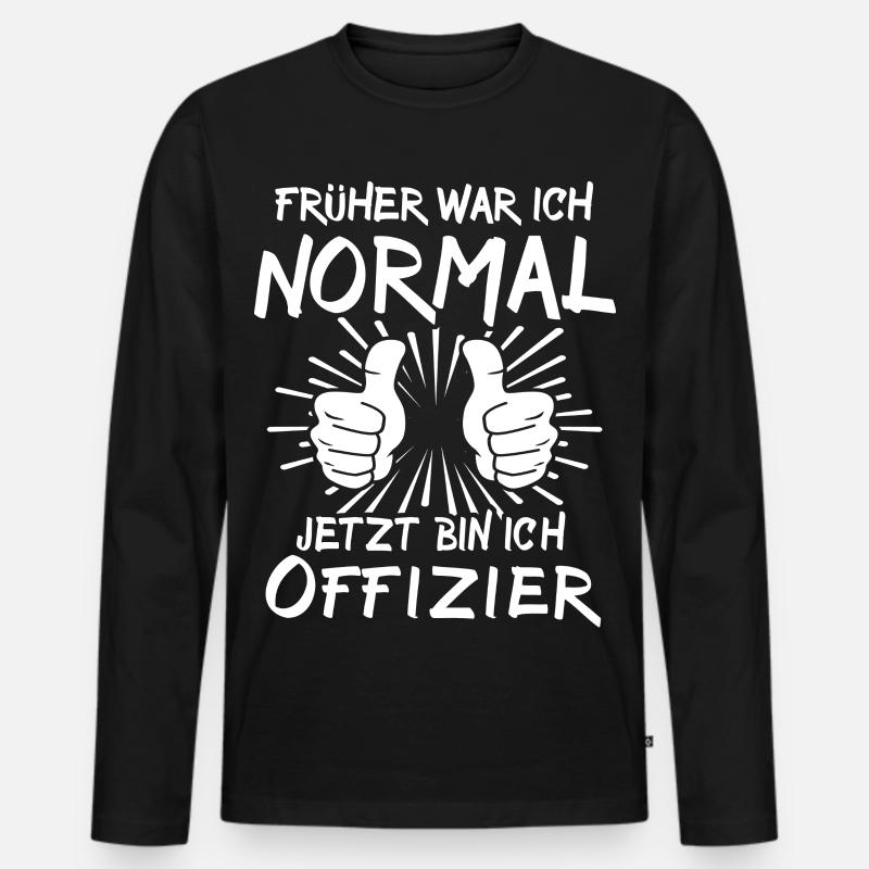 Offizier - Männer Premium Bio Langarmshirt - Schwarz