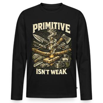 Prepper Überlebenskünstler - Männer Premium Bio Langarmshirt - Schwarz - Vorne - Nico (187cm)