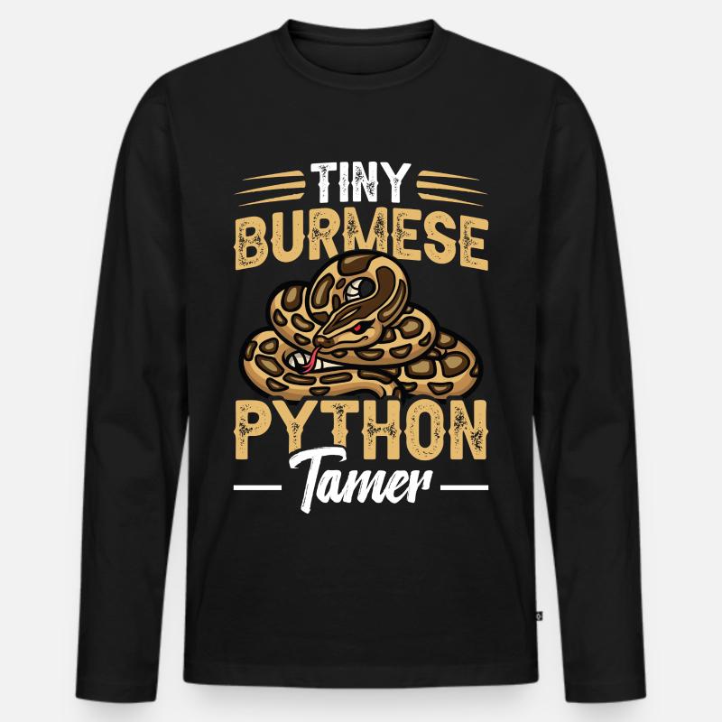 Python-Tamer-Schlangen-Terrarium-Reptilienhüter - Männer Premium Bio Langarmshirt - Schwarz