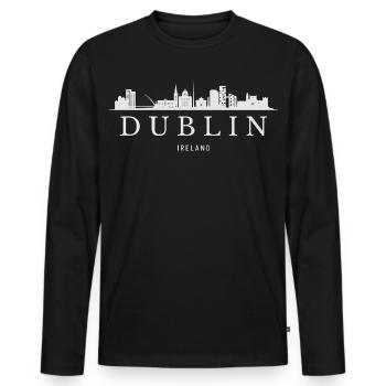Skyline von Dublin, Dublin, Irland - Männer Premium Bio Langarmshirt - Schwarz - Vorne - Nico (187cm)