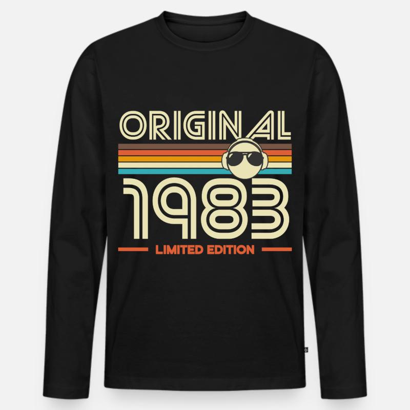 Originale Retro-Edition von 1983 - Männer Premium Bio Langarmshirt - Schwarz