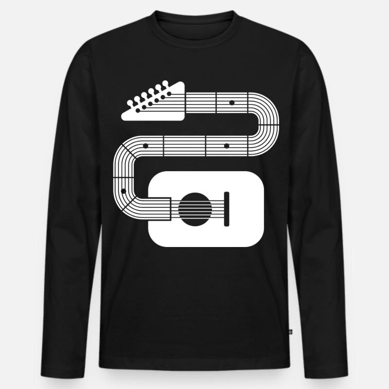 Abstrakte Formgitarre - Männer Premium Bio Langarmshirt - Schwarz