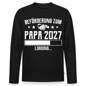 Beförderung zum Papa 2027 Loading Geschenk - Männer Premium Bio Langarmshirt - Schwarz - Vorne - Nico (187cm)