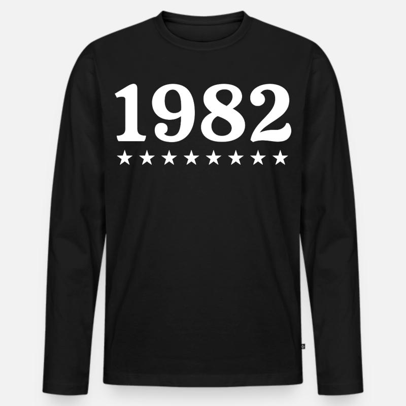 1982 Limited Edition 1982 Retro 1982 - Männer Premium Bio Langarmshirt - Schwarz