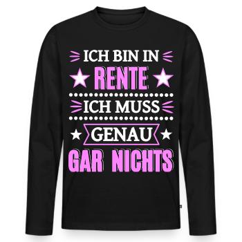 Endlich in Rente - Männer Premium Bio Langarmshirt - Schwarz - Vorne - Nico (187cm)