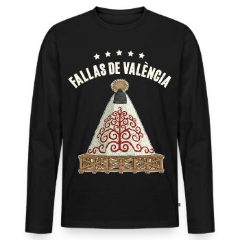 Fleurs de Fallas de Valencia - T-shirt manches longues Premium bio Homme - noir - Devant - Nico (187cm)