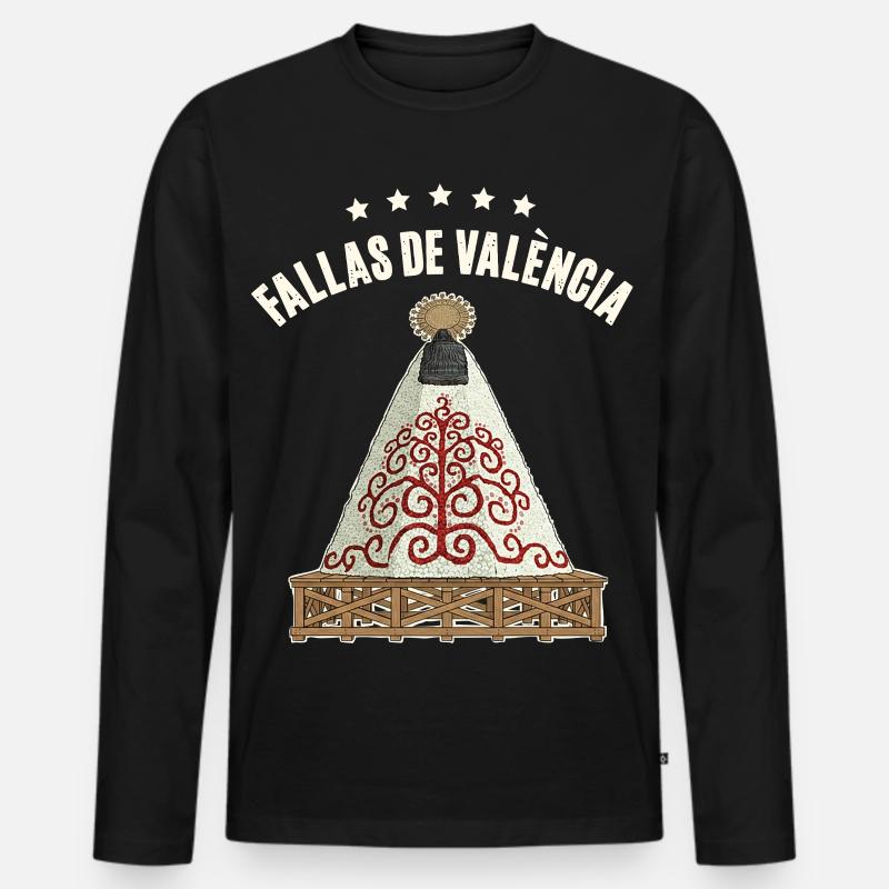 Fallas De Valencia Blumen - Männer Premium Bio Langarmshirt - Schwarz