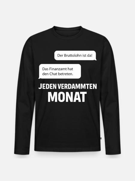 Finanzamt Betritt Den Chat - Männer Premium Bio Langarmshirt - Schwarz