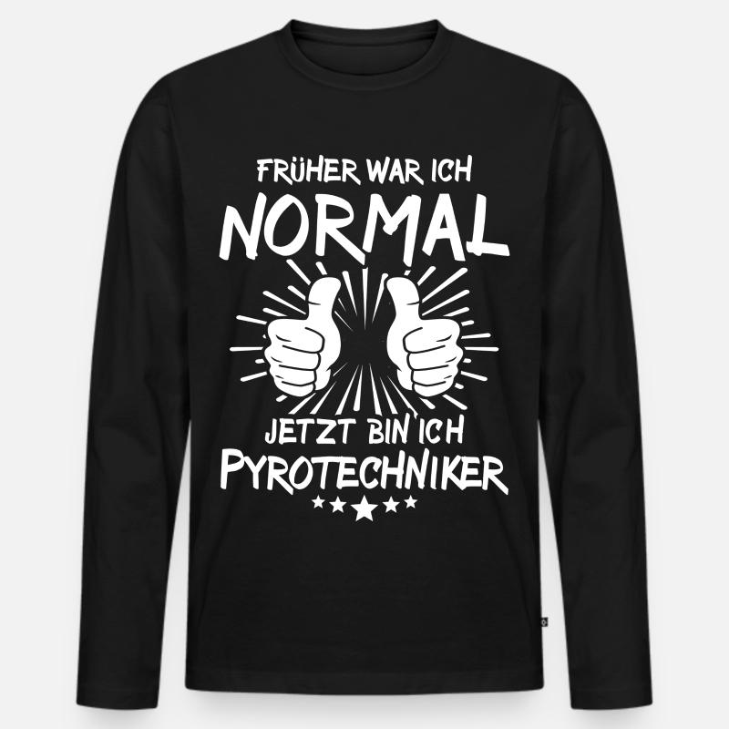Pyrotechniker - Männer Premium Bio Langarmshirt - Schwarz
