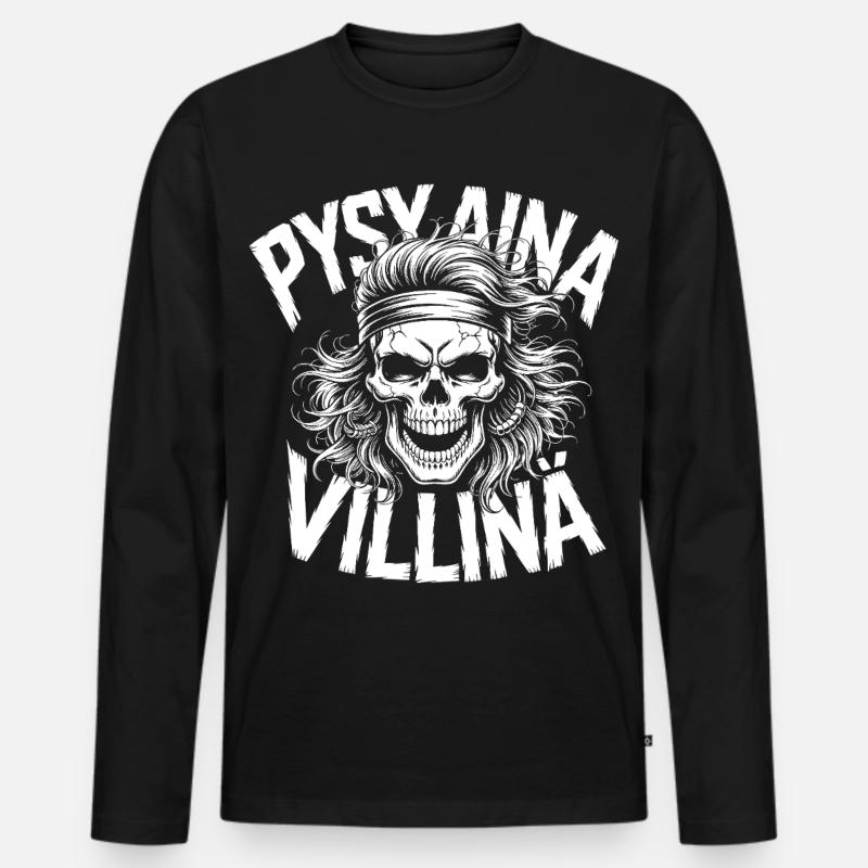 Wildschädel-Design - Männer Premium Bio Langarmshirt - Schwarz