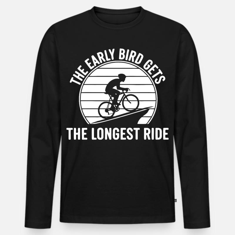 Frühaufsteher Rennradfahrer - Männer Premium Bio Langarmshirt - Schwarz