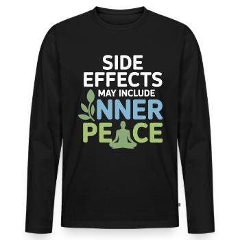 Naturopath Side Effects Inner Peace Professional  - Men's Premium Organic Long Sleeve Shirt - black - Front - Nico (187cm)