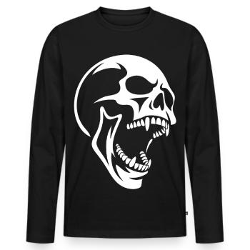 Skull Scream Skull Design - Men's Premium Organic Long Sleeve Shirt - black - Front - Nico (187cm)