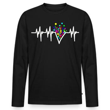 Heartbeat Confetti Carnival Party - Men's Premium Organic Long Sleeve Shirt - black - Front - Nico (187cm)