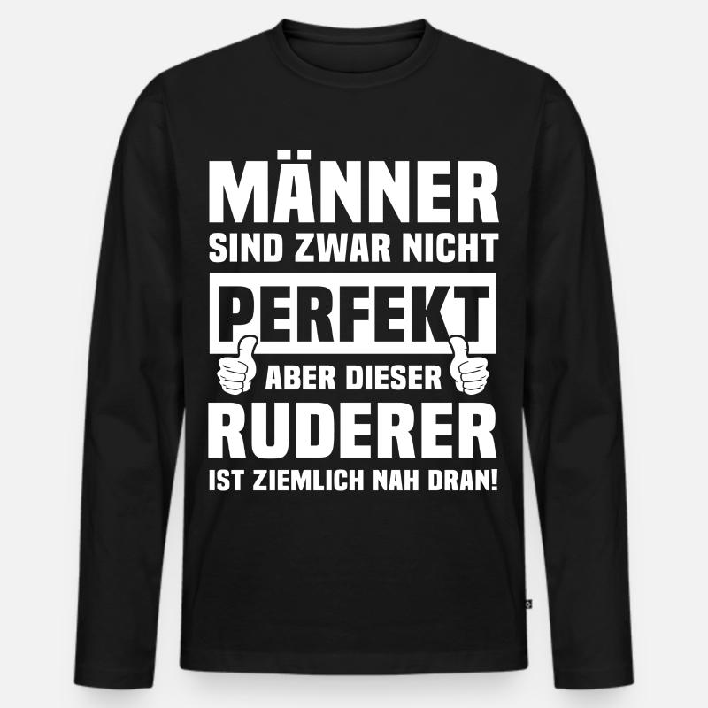Ruderer - Männer Premium Bio Langarmshirt - Schwarz