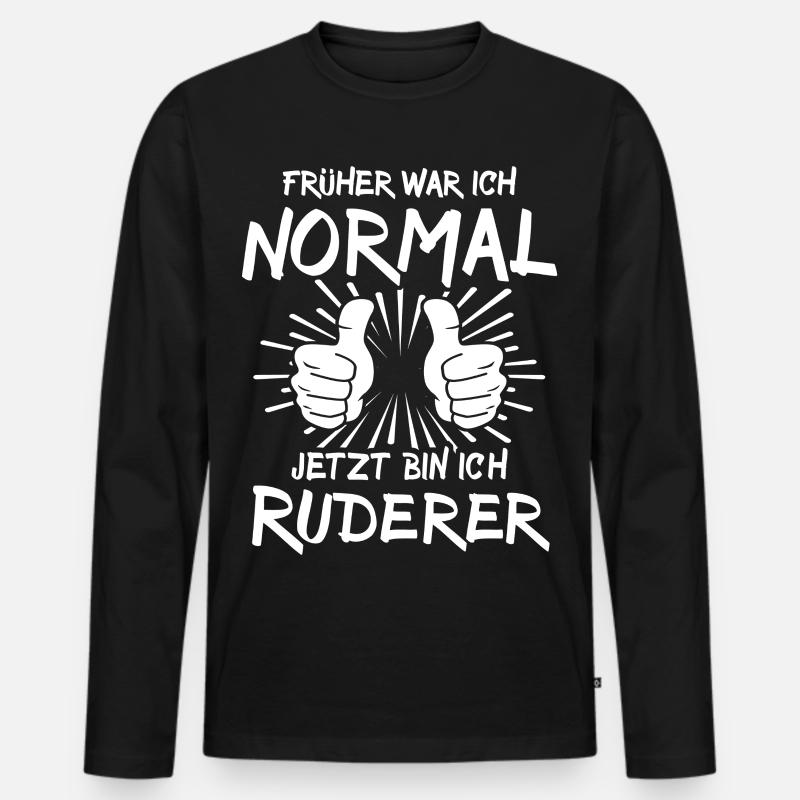 Ruderer - Männer Premium Bio Langarmshirt - Schwarz