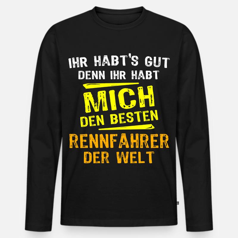 Rennfahrer Geschenk - Männer Premium Bio Langarmshirt - Schwarz
