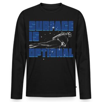 Plongeurs Plongée sous-marine Plongée - T-shirt manches longues Premium bio Homme - noir - Devant - Nico (187cm)