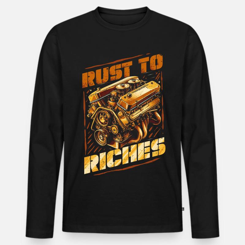 Auto Restauration Rust To Riches - Männer Premium Bio Langarmshirt - Schwarz