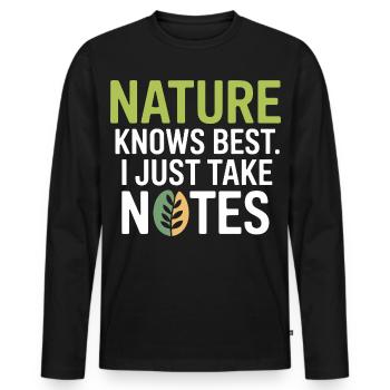 Certified Clinical Biological Systems Observer  - Men's Premium Organic Long Sleeve Shirt - black - Front - Nico (187cm)