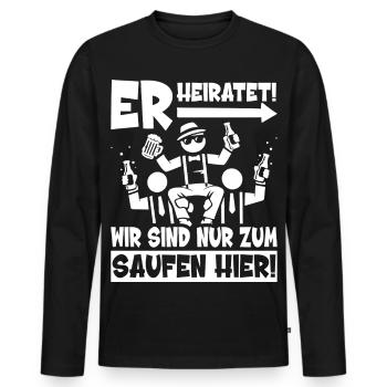 Bachelor Party T-Shirt Men Bachelor Party Shirts - Men's Premium Organic Long Sleeve Shirt - black - Front - Nico (187cm)