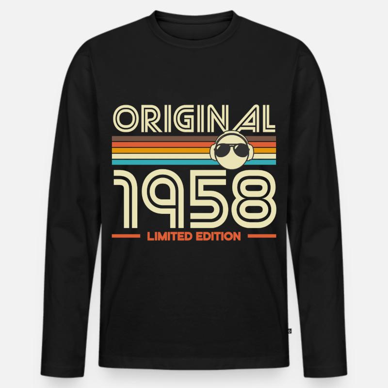 Originale Retro-Edition von 1958 - Männer Premium Bio Langarmshirt - Schwarz