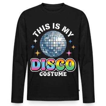 Voici mon costume disco boule disco - T-shirt manches longues Premium bio Homme - noir - Devant - Nico (187cm)