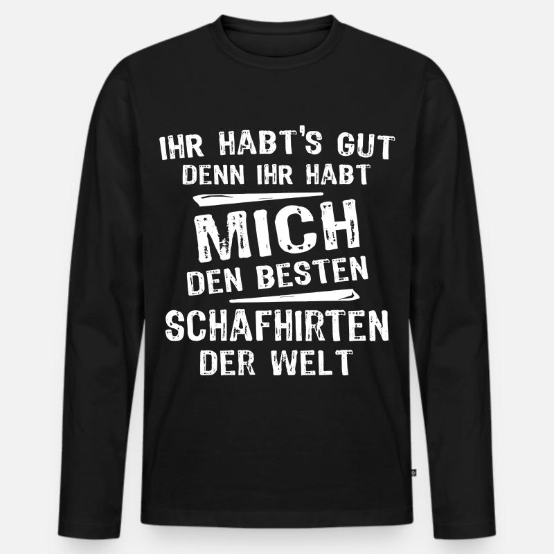 Schafhirte - Männer Premium Bio Langarmshirt - Schwarz