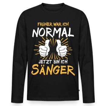 Chanteur disant - T-shirt manches longues Premium bio Homme - noir - Devant - Nico (187cm)