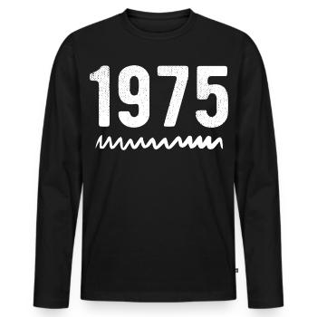 1975 Anniversary 1975 Retro 1975 - Men's Premium Organic Long Sleeve Shirt - black - Front - Nico (187cm)