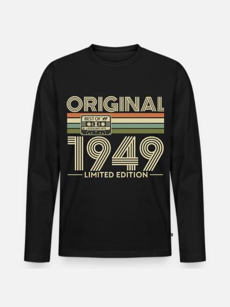 Original 1949 Limited Edition Retro - Men's Premium Organic Long Sleeve Shirt - black
