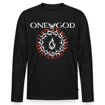 One_God - Männer Premium Bio Langarmshirt - Schwarz - Vorne - Nico (187cm)