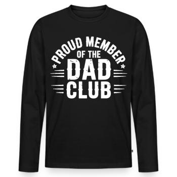 Dad Club Shirt – Father's Day Gift Idea - Men's Premium Organic Long Sleeve Shirt - black - Front - Nico (187cm)