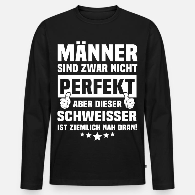 Schweisser - Männer Premium Bio Langarmshirt - Schwarz