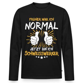 Welding Worker Saying - Men's Premium Organic Long Sleeve Shirt - black - Front - Nico (187cm)