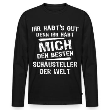 forain - T-shirt manches longues Premium bio Homme - noir - Devant - Nico (187cm)