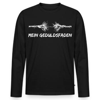 My Thread of Patience - Funny Saying Office - Men's Premium Organic Long Sleeve Shirt - black - Front - Nico (187cm)